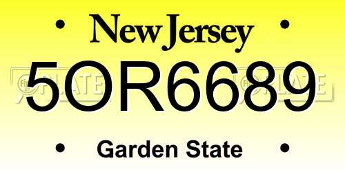 5OR6689 New Jersey License Plate