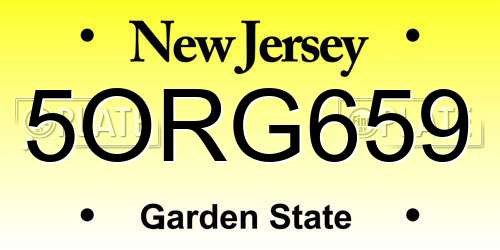 5ORG659 New Jersey License Plate