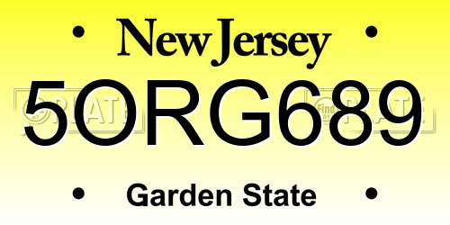 5ORG689 New Jersey License Plate