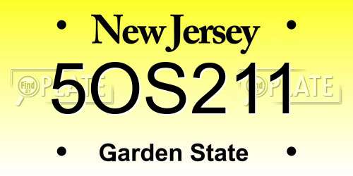 5OS211 New Jersey License Plate