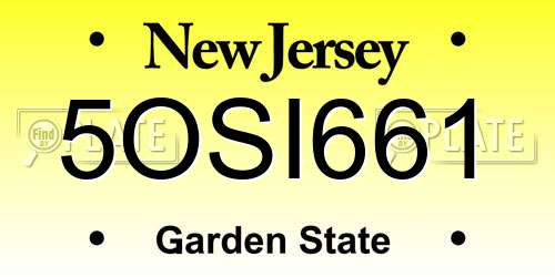 5OSI661 New Jersey License Plate