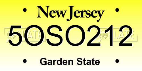 5OSO212 New Jersey License Plate