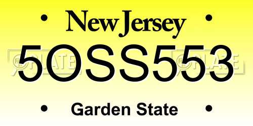 5OSS553 New Jersey License Plate