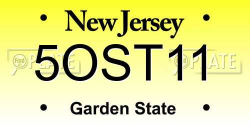 5OST11 New Jersey License Plate