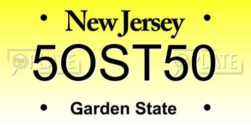 5OST50 New Jersey License Plate