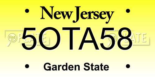 5OTA58 New Jersey License Plate
