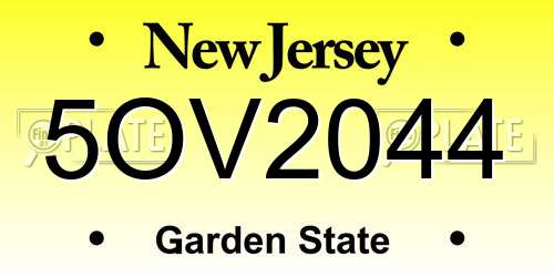 5OV2044 New Jersey License Plate
