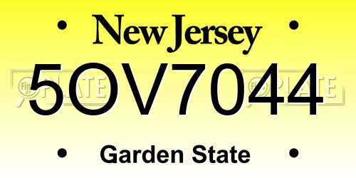 5OV7044 New Jersey License Plate