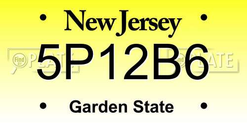 5P12B6 New Jersey License Plate