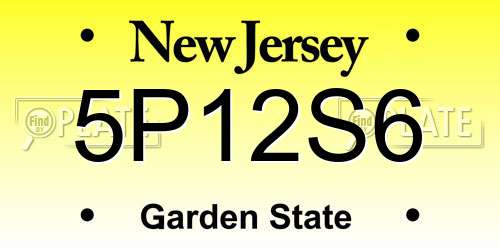 5P12S6 New Jersey License Plate