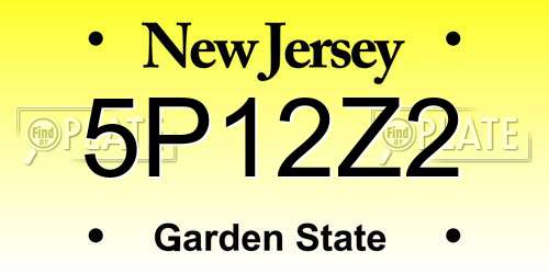 5P12Z2 New Jersey License Plate