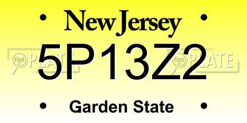 5P13Z2 New Jersey License Plate