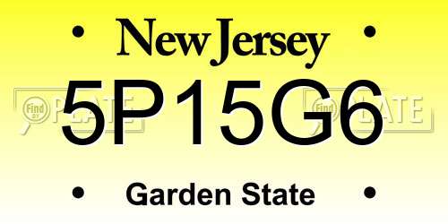 5P15G6 New Jersey License Plate