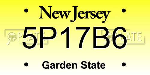 5P17B6 New Jersey License Plate