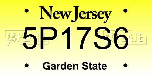 5P17S6 New Jersey License Plate