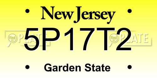 5P17T2 New Jersey License Plate