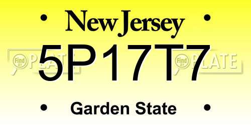 5P17T7 New Jersey License Plate