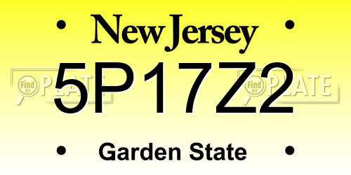 5P17Z2 New Jersey License Plate