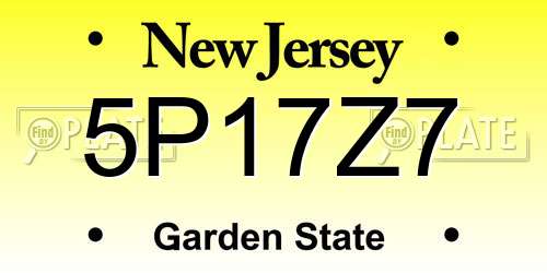 5P17Z7 New Jersey License Plate