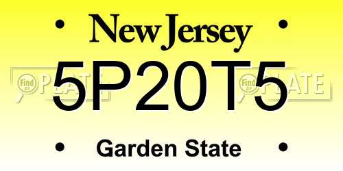5P20T5 New Jersey License Plate