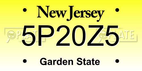 5P20Z5 New Jersey License Plate