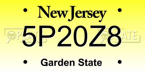 5P20Z8 New Jersey License Plate