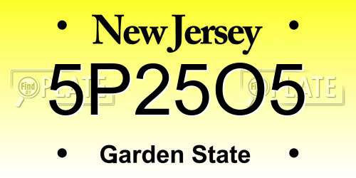 5P25O5 New Jersey License Plate
