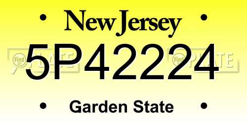 5P42224 New Jersey License Plate