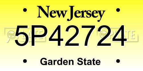 5P42724 New Jersey License Plate