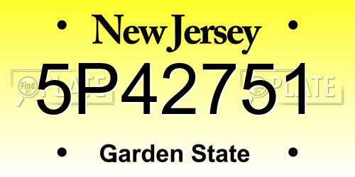 5P42751 New Jersey License Plate