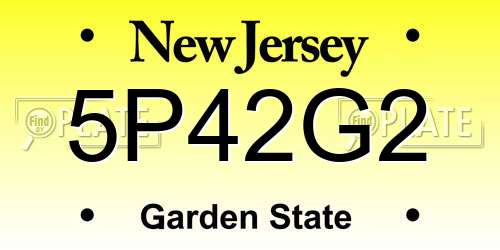 5P42G2 New Jersey License Plate