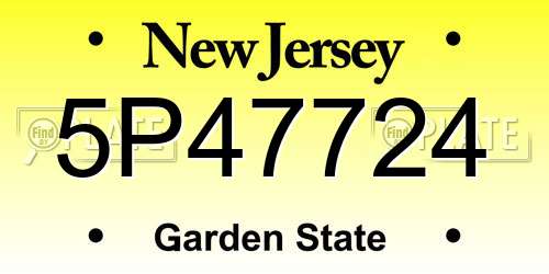 5P47724 New Jersey License Plate
