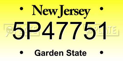 5P47751 New Jersey License Plate