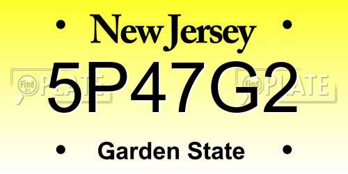5P47G2 New Jersey License Plate