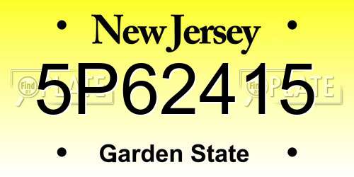 5P62415 New Jersey License Plate