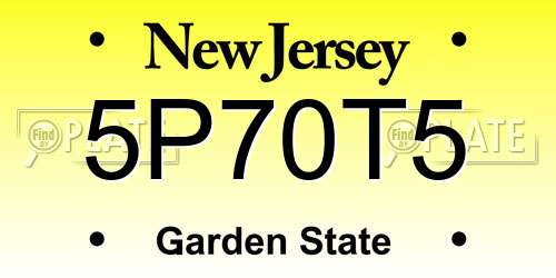 5P70T5 New Jersey License Plate