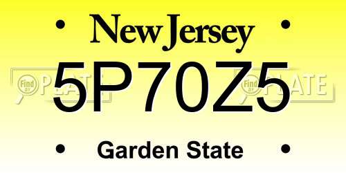 5P70Z5 New Jersey License Plate