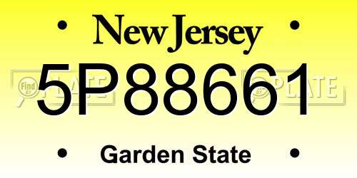 5P88661 New Jersey License Plate