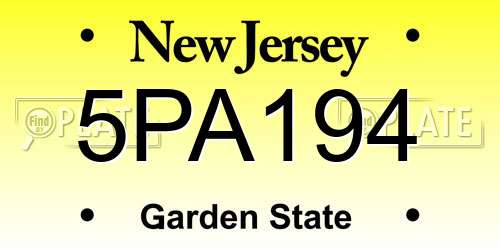 5PA194 New Jersey License Plate