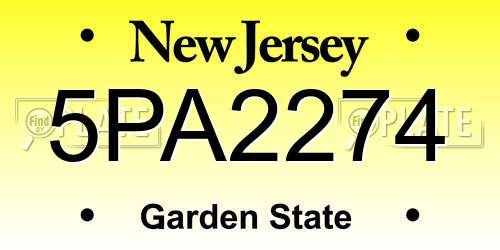 5PA2274 New Jersey License Plate