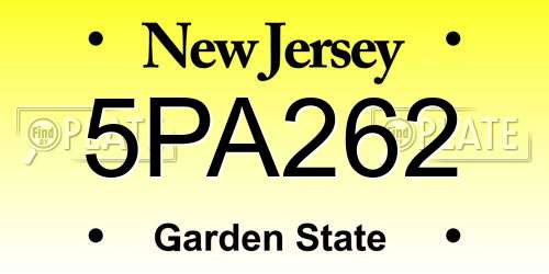 5PA262 New Jersey License Plate