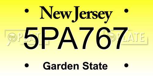 5PA767 New Jersey License Plate