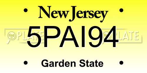 5PAI94 New Jersey License Plate