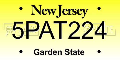 5PAT224 New Jersey License Plate