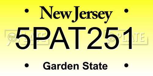 5PAT251 New Jersey License Plate