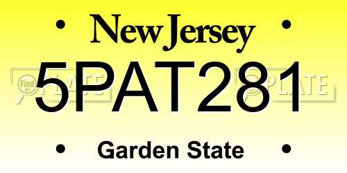 5PAT281 New Jersey License Plate