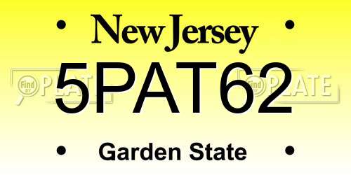 5PAT62 New Jersey License Plate
