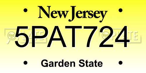 5PAT724 New Jersey License Plate