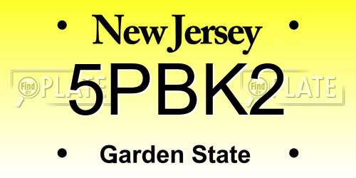 5PBK2 New Jersey License Plate