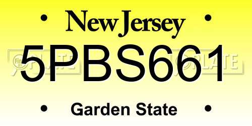 5PBS661 New Jersey License Plate